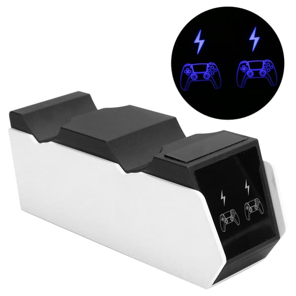 Ladeplate for Gamepad Dobbel kontrollerladerdokk med AC-adapter for PS5 US-plugg 100-240V