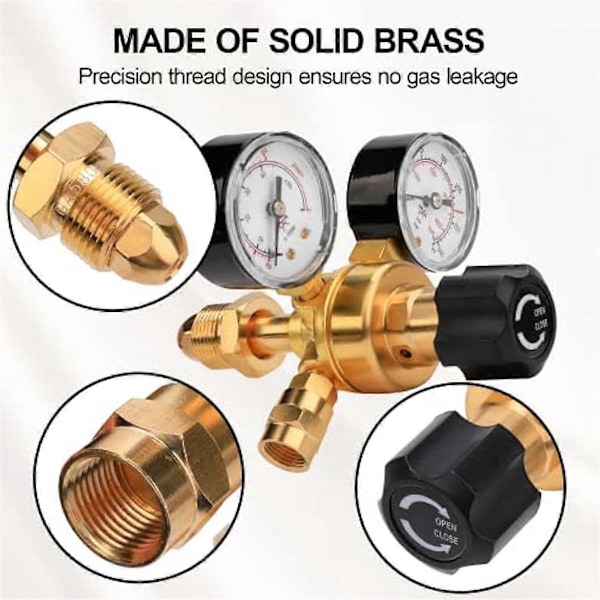 CO2 Regulator Måler Sveise Gassregulator med 2 meter Slange