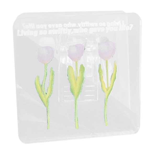 Tulipanmønster akryl dobbeltsidet fotoklip - lyserød