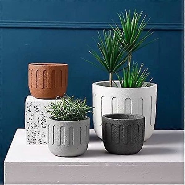 Praktisk Keramisk Blomkruka - För Inomhusbruk - Matt Textur - För Suckulenter - Liten Blomkruka