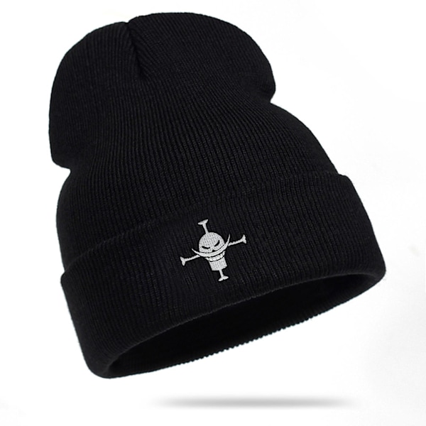 1 stk. Vinter Elastisk Varm Blød Hue til Mænd Kvinder Letvægts Stilfuld Omkantet Beanie, Sort