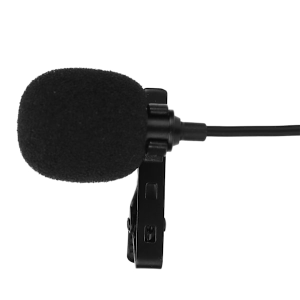Mini 3,5 mm Lavalier Clipon Mikrofon Live Broadcast Intervju MIC för Mobiltelefon Dator (1,5 m)