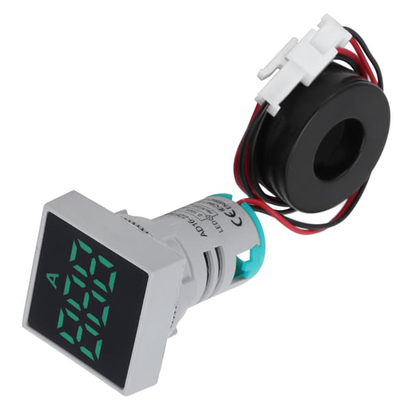 Digitalt strømmåler matt panel Amperemeter Signalindikatorlys AC 220V AD16‑22FSAGrønn