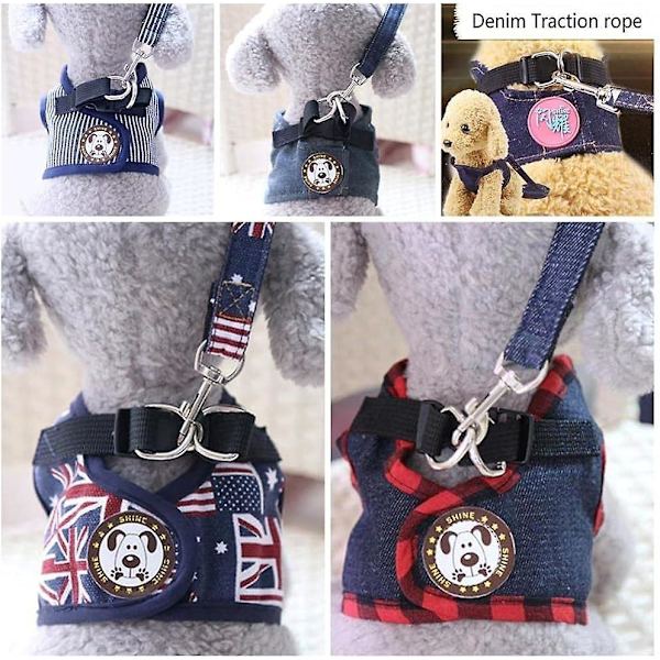 Lille hundevestholder med snor til Chihuahua Cowboy Style hvalpevest