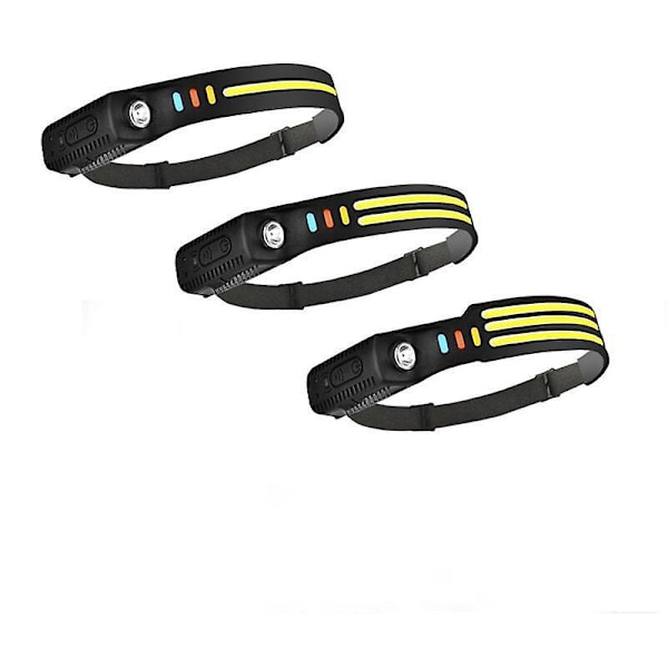 LED Otsalamppu Ladattava Tehokas Vedenpitävä USB 1000lm COB Otsalamput Juoksuun, Retkeilyyn, Pyöräilyyn, Kypärälamppu, Kalastus, Korjaus, Hölkkä, Lapsi