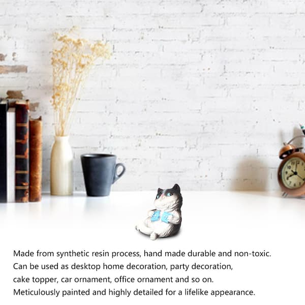Mini simulering katt dyremodell mikrofigur leker gave til kake bil dekor