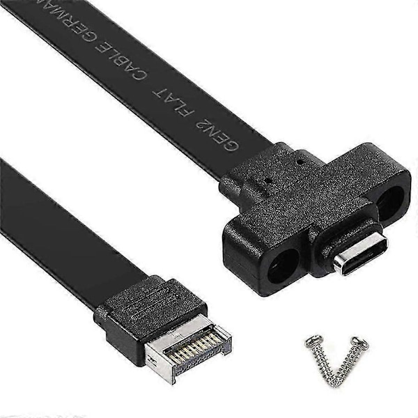 50 cm USB 3.1 Frontpanel Typ E till Typ C Förlängningskabel, Gen 2 (10 Gbit/s) Intern Adapterkabel