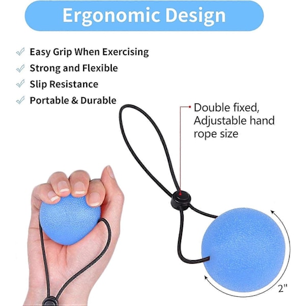 3-pack Stressbollar 5,3 cm Portabla Klämbollar för Stresslindring, Stärker Handövningar och Lindrar Spänningar