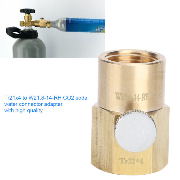 Tr21x4 til W21.8-14-RH CO2-adapter, sodavand CO2-cylinderadapter, påfyldningsventil, forbindelsesstykke