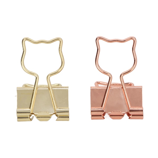 100 stk Cat Binder Clips til Student 2 Farver Stærk Klemmekraft Rustfast Metal Kontor Binder Clips til Dokumenter