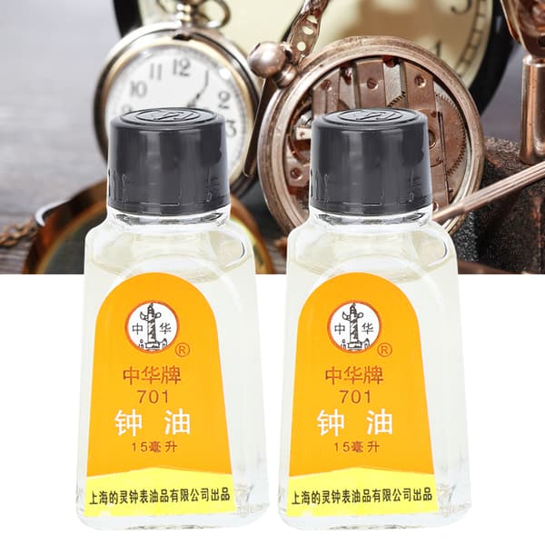 2 stk. 15 ml ur-olie 701 smøremiddel til vedligeholdelse af armbåndsure og ure