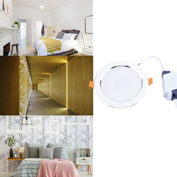 LED 7W Sensor Takmonterad Panel Lampa Människokroppsrörelsesensor Lampa AC85-265V