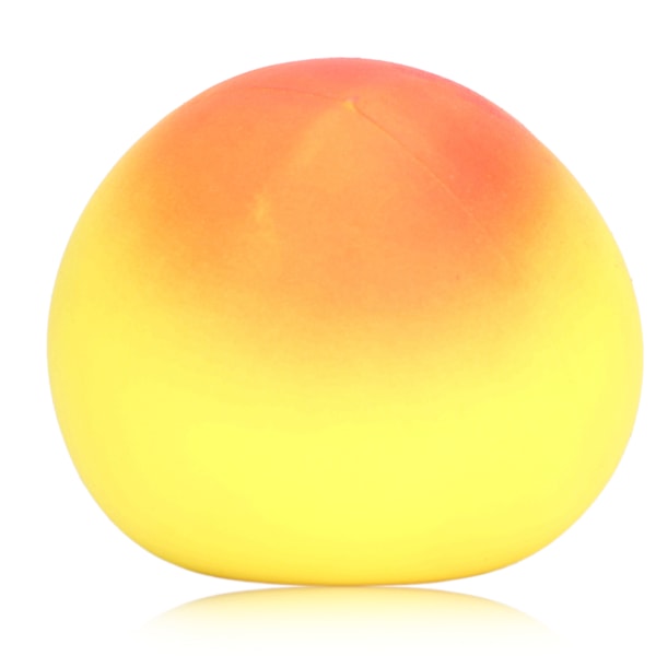 Fersken Squeeze Ball Elastisk Lindre Angst Frugt Stressbold Legetøj til Kvinder Mænd Børn Gul
