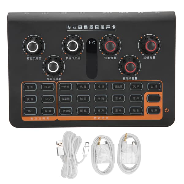 Q8 Bærbar Tuning Lydkort 16 Audio Controller til Telefon Computer PC Mikrofon Webcast Live