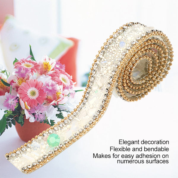 100*2 cm Rhinestone Ribbon Sparkle Small Diamond Wrap Roll Decoration (#01)