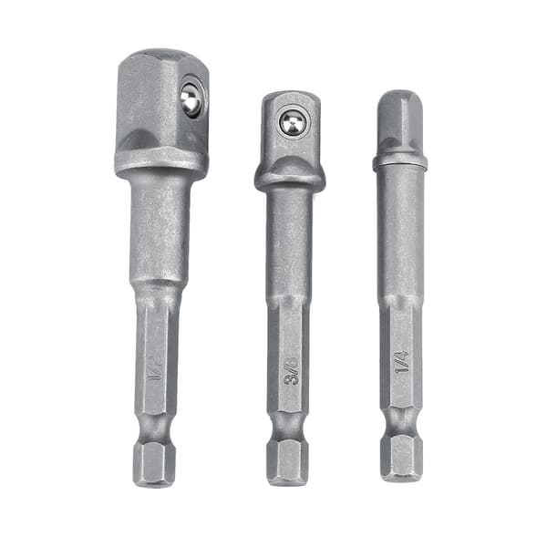 3st/Set Hylsadapter 1/4in Hex Skaft till 1/4\" 3/8\" 1/2\" Borr Förlängningsstång (Lång Typ)