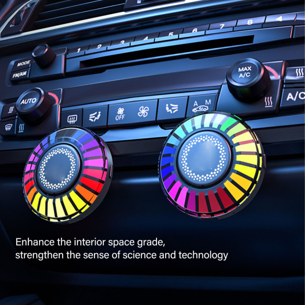 2st RGB Pickup Ambient Lampa 32 bitar färgbyte appkontroll Magnetisk musik LED Rhythm Light för bilhem