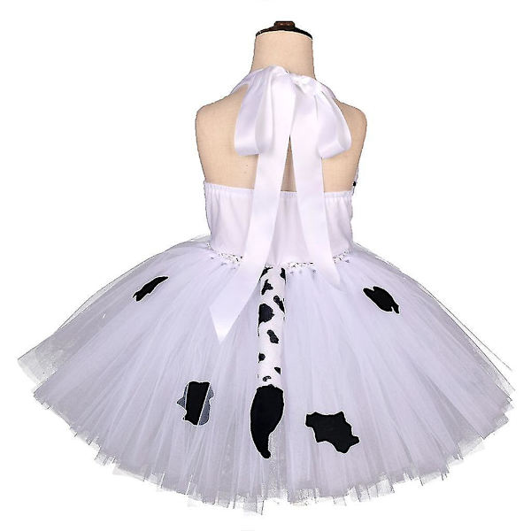 Lehmän Cosplay-asu eläinpannan kanssa tytöille, Tutu-mekko lasten syntymäpäiväjuhliin