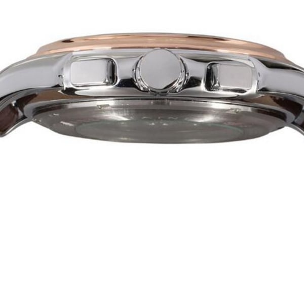 FORSINING Auto Mekanisk Ur Ægte Læderrem 24-timers Herreur White Face Rose Gold Edge