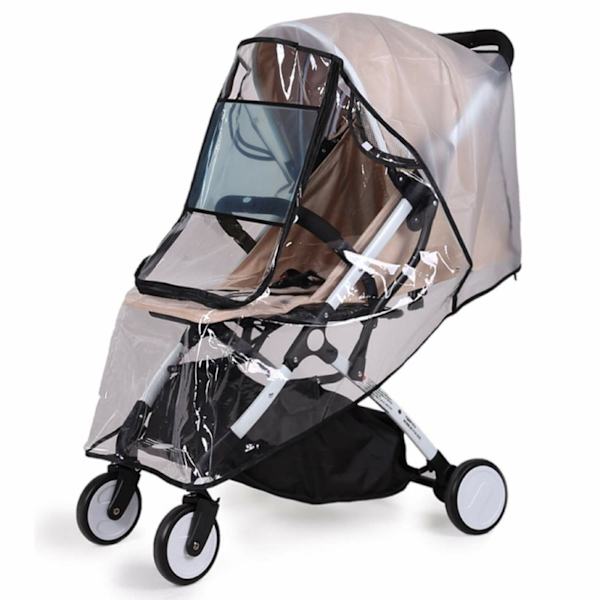 Babyskydd Regnskydd Transparent Justerbar Stöttålig Vindtät Överdrag för Barnvagn Svart
