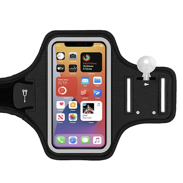 Vanntett Telefon Armbånd Etui for Mini SE 13 12 11 XS XR 8 7 6 5 Justerbar Stropp med Nøkkel Lomme