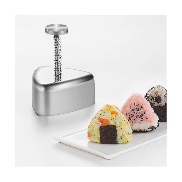 Onigiri Form, Rostfri Stål Risbollsform Sushi Maker, Klassisk Triangel Musubi Form Lunch Bento_SZXM