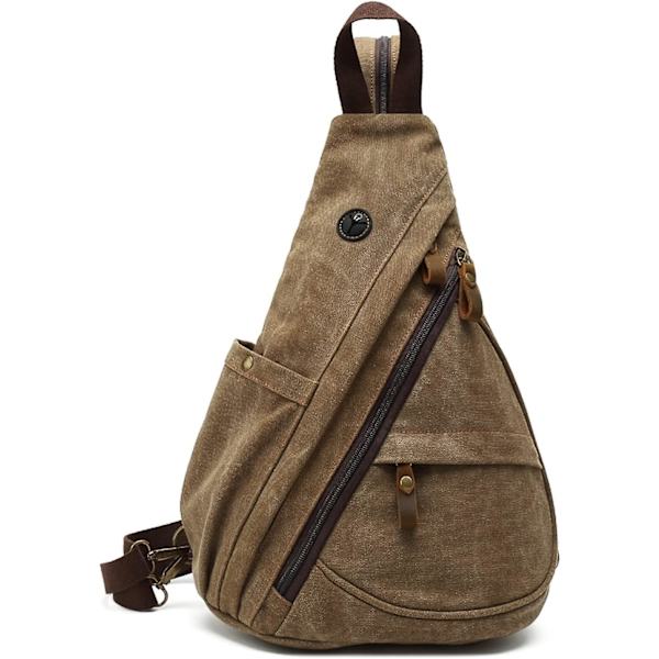 Retro crossbody brysttaske Canvas Sling-rygsæk til mænd og kvinder - ideel til forretning, universitet, skole, cykling, camping og rejser