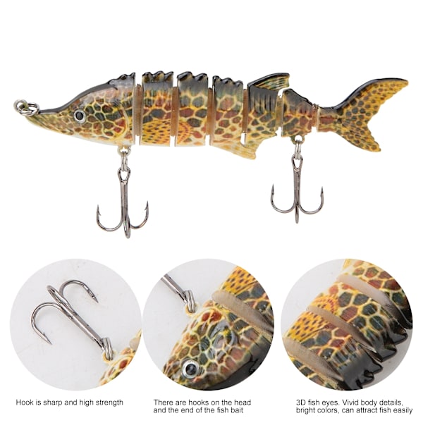 11cm Kunstig Fiske Agn Plast Multiseksjon Synkende Wobbler Kroker Utstyr(JM040-5)