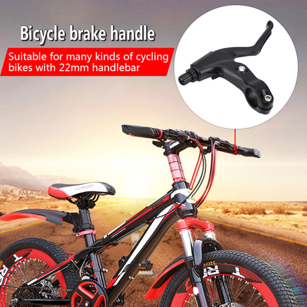 1 par ultralette aluminiumslegering cykelbremsesæt Mountainbike bremsehåndtag dele (sort)