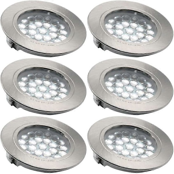 6 stk. LED Innfelte Downlights, LED Innfelte Spotlights Tak, Taklampe Ultratynn Lys Sterk Trådløs