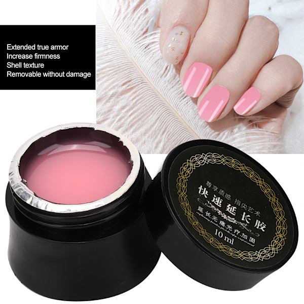 10ml Resin Nails Extended Gel Quick Extension Smertefri UV Builder Nail Art Manicure Tool Pink