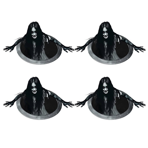 Halloween-lattia-seinätarra, pitkähiuksinen naispuolinen kauhuseinätarra