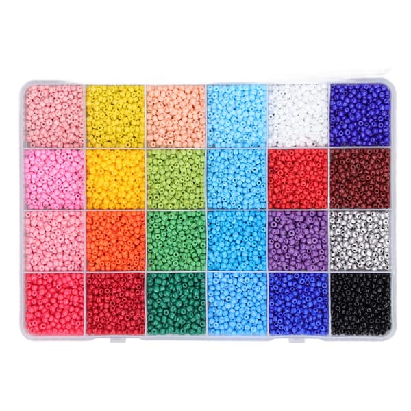 Armbåndsperler 24 Gitre 2 mm Levende Farver Holdbart Glas Bred Anvendelse Smykkeperler til Armbånd Øreringe Halskæder