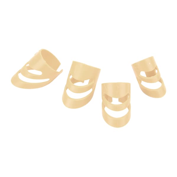 4st Gitarr Fingerplektrum Fingerspets Skydd Instrument Tillbehör Set Kit för Bas Banjo Beige