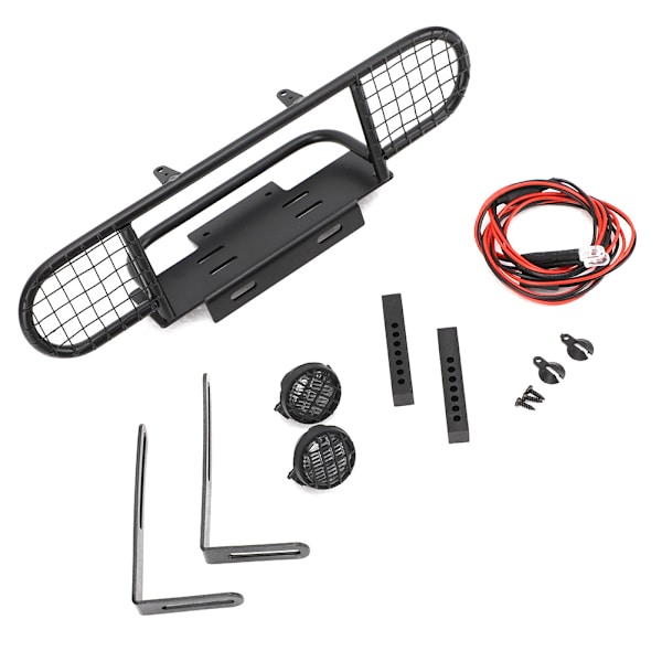 Metallinen etupuskuri Land Rover Defender SCX10 D90 D110 1/10 RC Automalli Lelutarvikkeetmusta