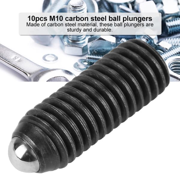 10 stk. M10 Skruegevind Hex Socket Kulstofstål Kugle Fjederstempler Sæt (M10*30)