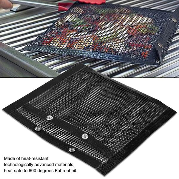 Non-stick BBQ bagepose varmebestandig mesh grillpose udendørs panikværktøj (L)