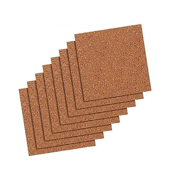 Selvklebende korkfliser - Pakke med 4, 14x14cm - Perfekt for meldingsbrett, fotovegger og bakside
