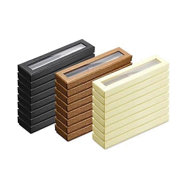 24 st Pennpresentförpackning Tomma Pennfodral Med Klart Lock Pennskärm För Julklappsförpackning (svart, B