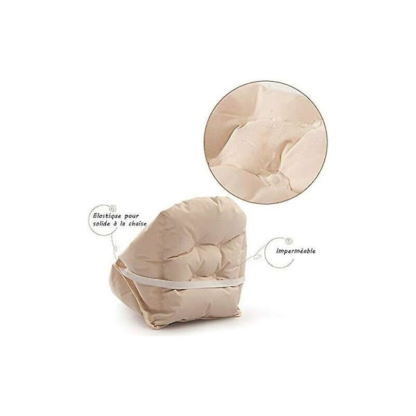 40 48cm Stolhynde med Ryglæn Sædeskal Lænestol Blød Velour Vandtæt Elastisk til Stol Rattan Halm Have Beige