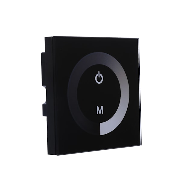 Enkelt farve Touch Panel Lysdæmper Vægkontakt Controller LED Lys Strip DC 12V-24V Sort
