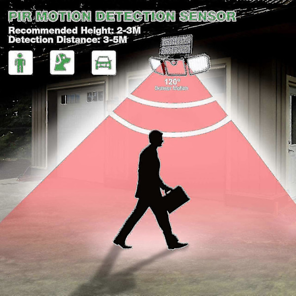 1 Stycke Solarlampor för Utomhusbruk, Golwof 230led Sollampa för Utomhusbruk med Rörelsedetektor 270 Tre-sidig Belysning Ip65 Vattentät Vägglampa S