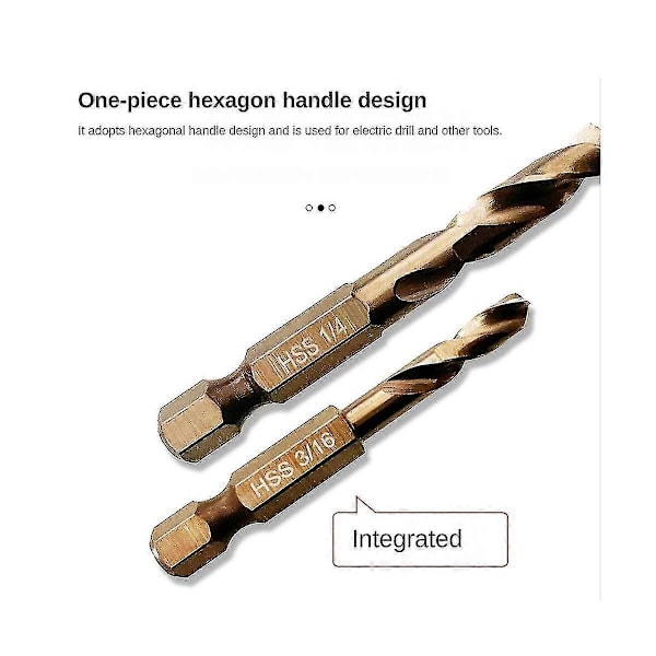 6-delars M35 Kobolt Stubby Borr Set För Rostfritt Stål & Hårda Metaller För Snabba Chuckar & Slag