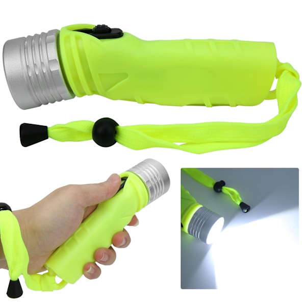 4 x AA dykkeraluminiumslegering dykkerlommelykt LED vanntett sterkt lys for campingutforskning