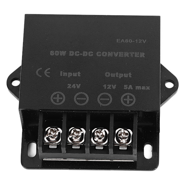 Bilelektrisk omformer 5A 24V til 12V DC til DC elektrisk strømtransformatoradapter for kjøretøy