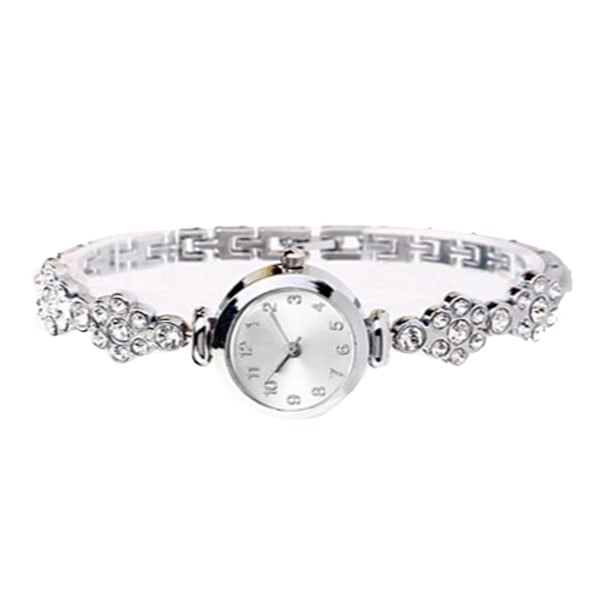 Kvinner Alloy Watch Fasjonable Elegant Rhinestones Band Watch for Office Work Business Trip