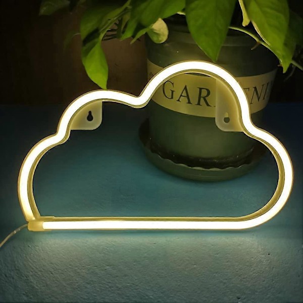 Halo Moln Neon Skyltar, Halo D Neon Ljus Vägglampa Nattlampor, Batteri/USB Drivna Neonljus för Väggdekor, Sovrum, Barnrum, Vardagsrum