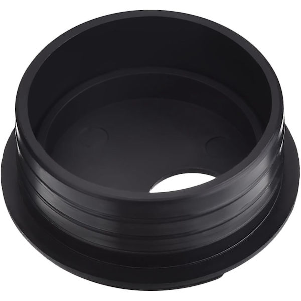 6-delt sett med 45 mm svarte skrivebordshylser i plast for ledningshåndtering