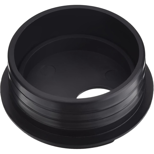 6-osainen set 45 mm:n mustia muovisia pöytäläpivientejä johdon hallintaan