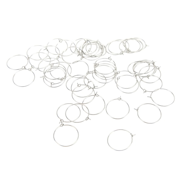 50 stk. 20 mm Bulk Hoop Øreringe i Rustfrit Stål DIY Anti Allergi Vinglas Ringe Smykkefremstilling Bryllup Fødselsdagsfest